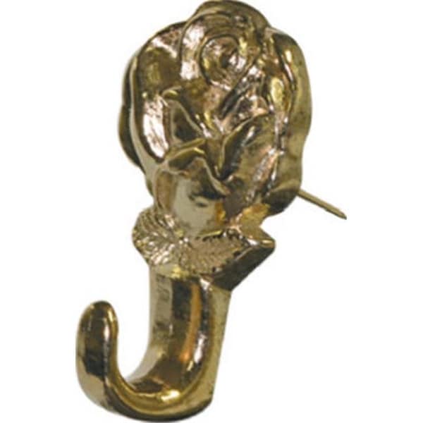 Hillman Fasteners 122320 Brass Finish Rose Push Pin Hanger; 3 Pack